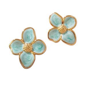 Boucles Fleurs Turquoises