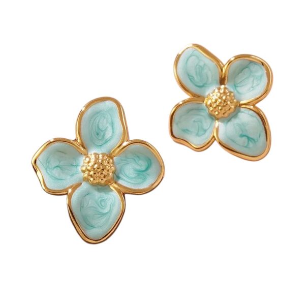 Boucles Fleurs Turquoises